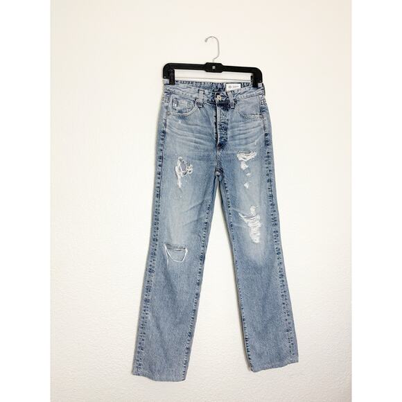 AG Adriano Goldschmied Alexxis Straight Leg Jeans Size 26 In Breeze Distressed - Picture 3 of 14
